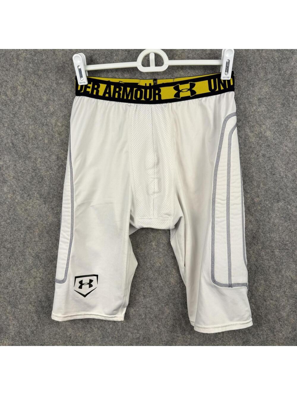Under Armour HeatGear Compression Baseball Sliding Shorts White Men Medium 403